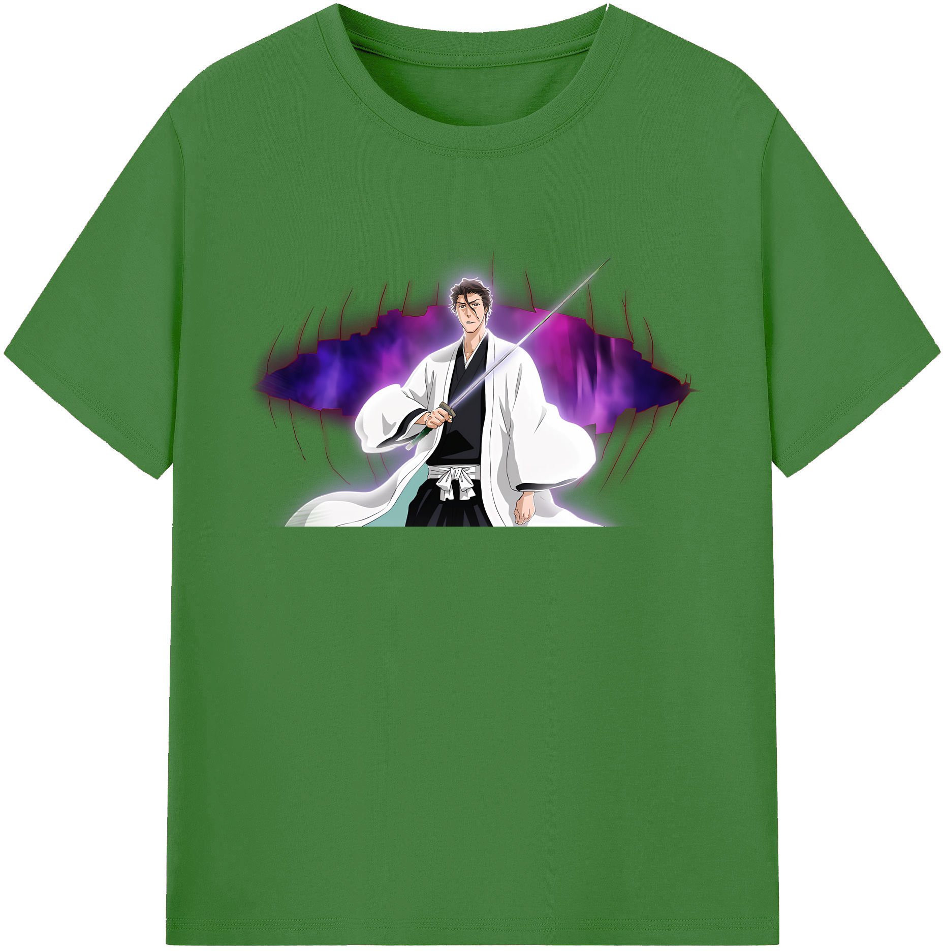 （画像用） ブリーチ 藍染 惣右介（あいぜん そうすけ） BLEACH Aizen Sousuke レディースカジュアルプリントTシャツ（綿100％）